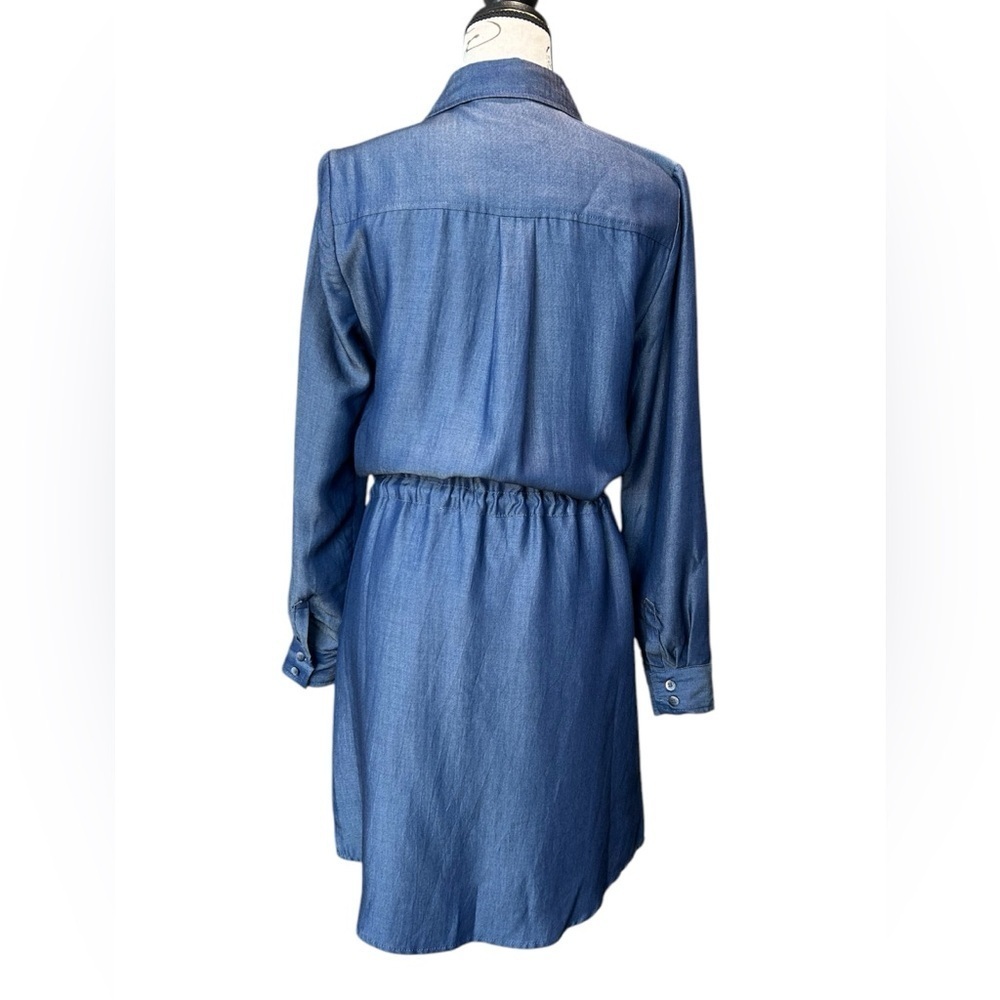 Johnston & Murphy 100% Tencel Blue Jumper Shirt Dress size XS - Picture 4 of 13